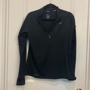 Nike Womens Quarter Zip Running Jacket (M) Black